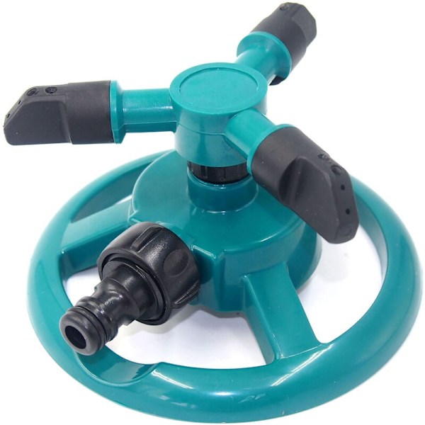 360 Green Plastic Automatic Rotating Three-pin Garden Sprinkler, Lawn Watering, Garden Watering Flower Sprinkler