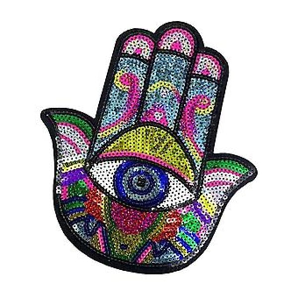 Hand Öga Stryk På Märken Paljett Sömnad Broderade Märken för Kläder Jackor T-shirt Huvtröjor