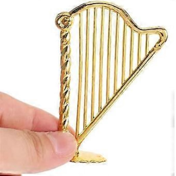 Miniatyrharpe, Miniatyr Musikkinstrument Modell, Mini Harpe Modell Anheng for Musikkfest Hjemmeinnredning