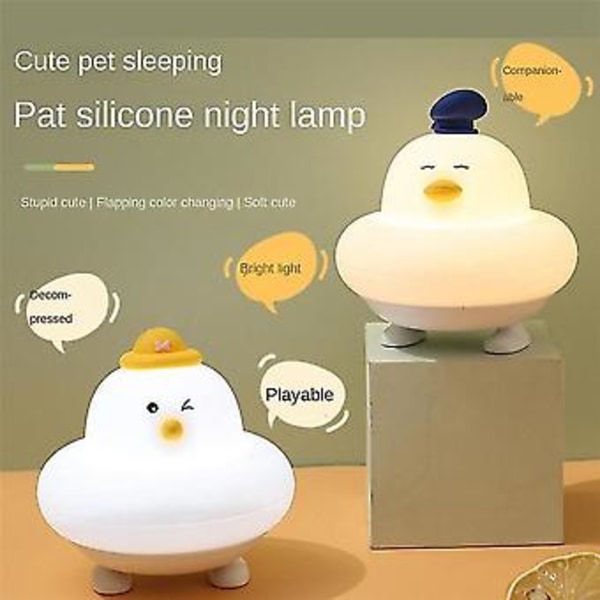 USB Genopladelig Natlampe Silikone Natlamper Blå