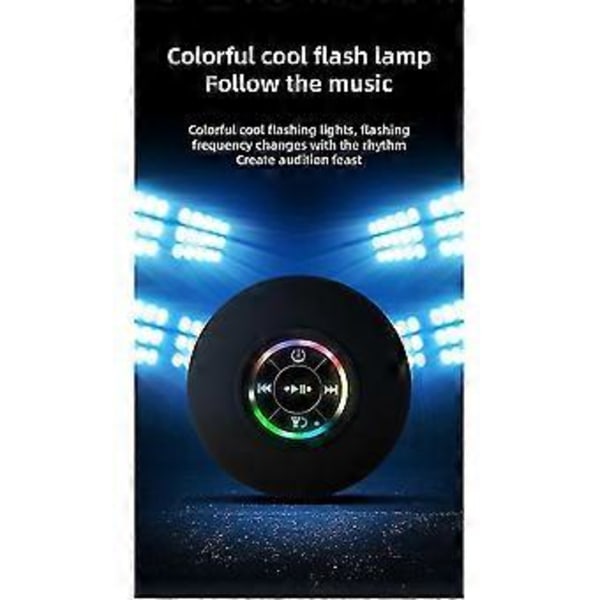 Mini Bluetooth Högtalare Vattentät Badrum Ljud Trådlös Dusch Högtalare Rgb Ljus Bluetooth Sucti