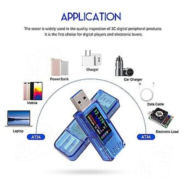 Usb Tester Multimeter 3.0 Usb Spændingstester 3.7-30v 0-4a Usb Digital Strøm- og Spændingstester Meter Voltmeter Amperemeter Ips Farveskærm Kapacitet Po
