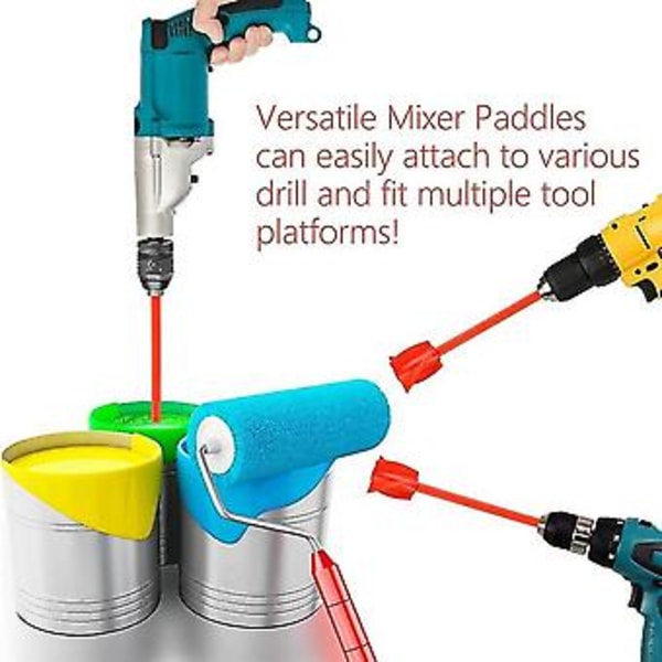 4 Pakke Resin Mikser Padler, Epoksy Mikser Feste For Drill, Gjenbrukbar Malingsmikser, For Epoksy Resin,c
