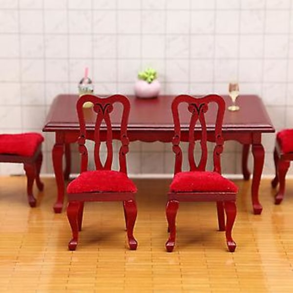 1:12 Bord Stolar Matgrupp Möbler Matrumstillbehör Mini Möbler