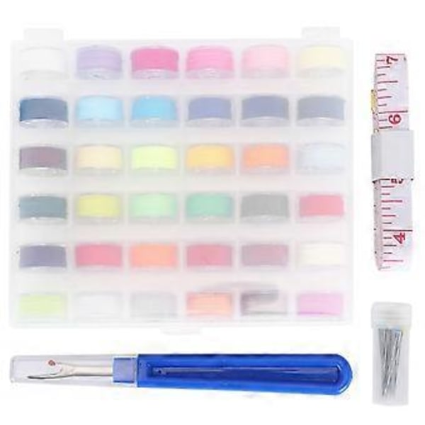 Spole med tråd Transparent spole Sy Broderimaskin Tillbehör 36 Färger Set