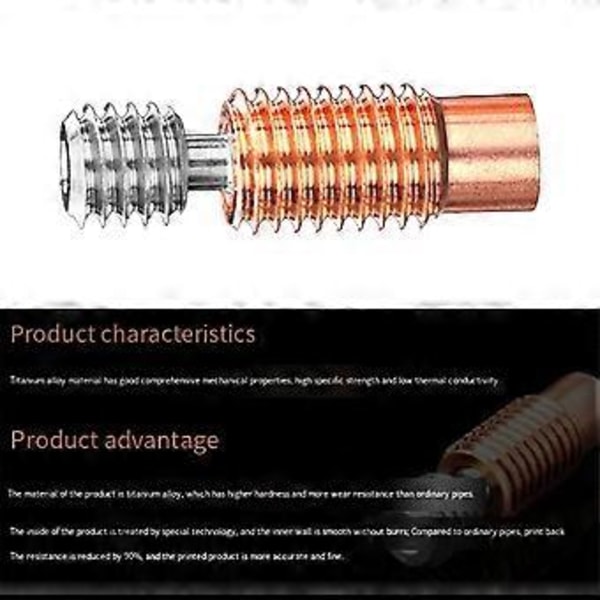 Bi-Metall V6 Titanlegering Hals Bimetall Varmebryter Hals Hotend Varmeblokk