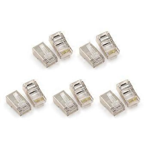 10 st Skärmade RJ45-kontakter Modulär Plugg - FTP 8P8C Nätverk RJ 45 Kabel Krymp Ethernet-kontakt