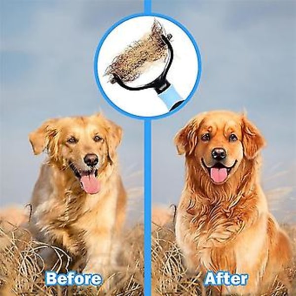 Pet Deshedding Børste 2 Sidet Deing Hund Kam Børste Rake Ging Verktøy Underpels Røyting H