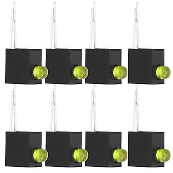 100 stk. 3 mm LED-skærm Diode Lys Kit med Holder Side Enkelt Hul Industrielt Tilbehør Gult Lys