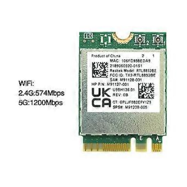 WiFi 6 Dual-Band AX1800 Realtek- RTL8852BE M2-NGFF Adapter Bluetooth-kompatibel5.2 Trådløst Wlan WiFi-kort 2.4G/5G 1800M
