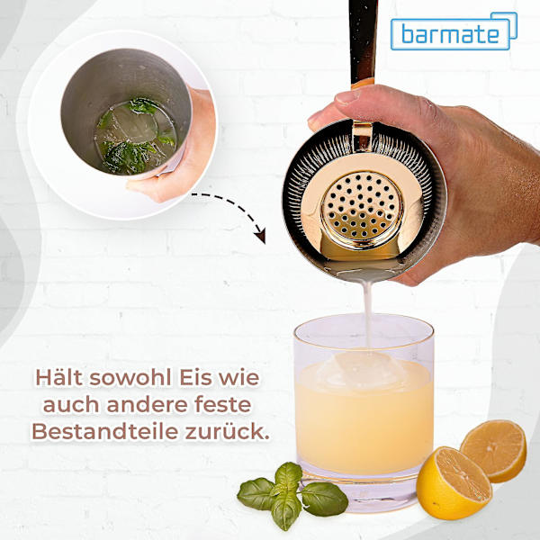 Professionel rustfrit stål bartender isfilter cocktail isseparator filter isseparator