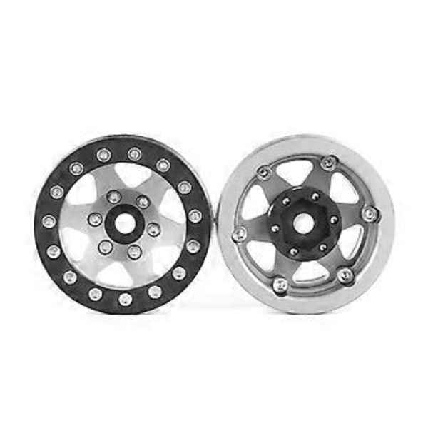 Sølv Svart 1.55 Tommers Metallhjul Dekk Klatrebil AX90069 for JIMNY CC01