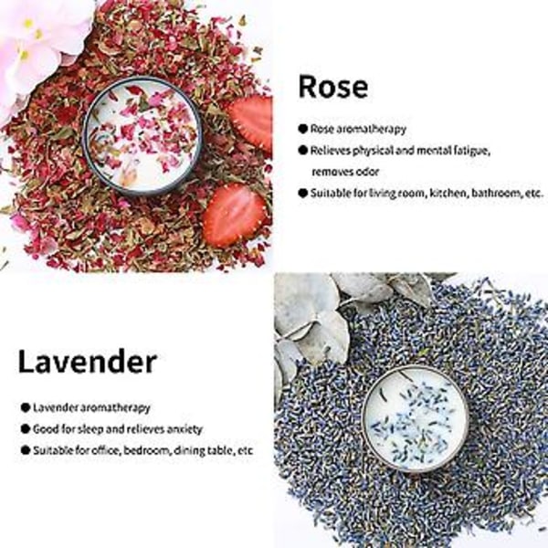 Lavendel Rose Lys Naturlig Soyavoks Boks Spa Lys for Aromaterapi Gave