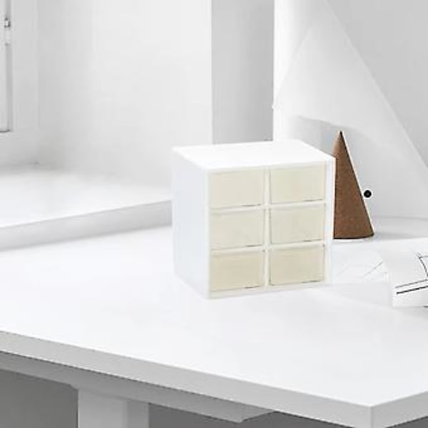 Skrivebordsskuffe Organizer Boks 6 Skuffe Multi Funktionel Kosmetik Opbevarings Organizer Etui