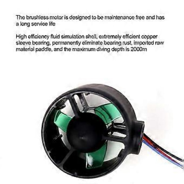 350W 12V-24V Propellerblad Undervattenstruster Borstlös Motor 3-Bladiga Propellrar för RC Modell Skepp Båtdelar, CCW