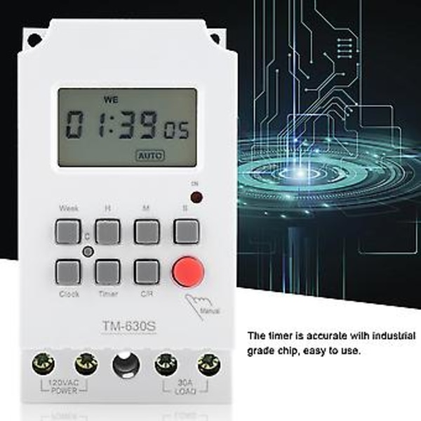 110V Digitaalinen Sähköinen Kestävä Ohjelmoitava Älykäs Ohjauskytkin Ajastin