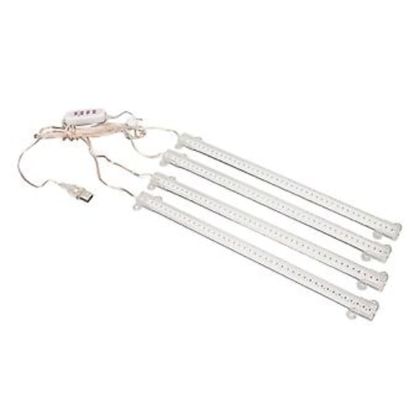 Kasvien kasvuvalo, 4 päätä, USB-pistoke, himmennettävä ajastintoiminto, täyden spektrin LED-kasvuvalo sisätiloihin, mehikasveille, auringonvalo, 4000K, 168 LEDiä