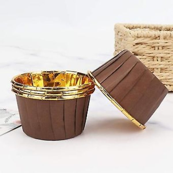 50 kpl Alumiinifolio Cupcake-vuoat Kertakäyttöiset Muffinssivuoat Leivontavuoat Alumiini Cupcake-kärki Pannu Rame