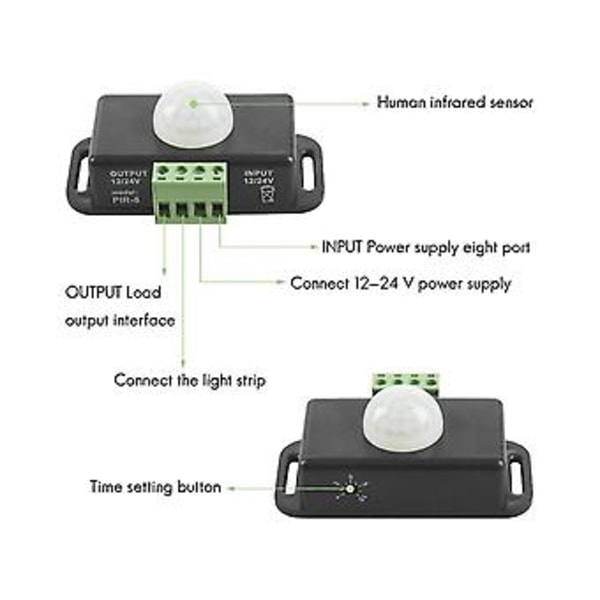 5st 12 24v 8a Automatisk Justerbar Pir Mot Sensor S Ir Infd Detektor S M