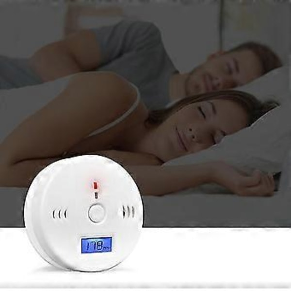 Kolmonoxid Detektor Alarm CO Detektor Alarm Sensor Med LCD-Display Minnesfunktion Batteridriven För Hus Sovrum Vardagsrum Fabrik Hotell