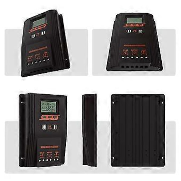 MPPT/PWM Aurinkolataussäädin 60A Aurinkopaneelisäädin LCD-näyttö Useita kuormanhallintatiloja