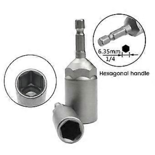 10 stk. 5,5 mm-14 mm sekskant pipehylser dyse muttertrekker sett for drillmaskiner slagtrekker elektrisk skrutrekker håndverktøy