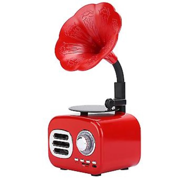 Mini Retro Bluetooth Smart Högtalare Portabel Högtalare Musikspelare för Skrivbord Laptop Röd
