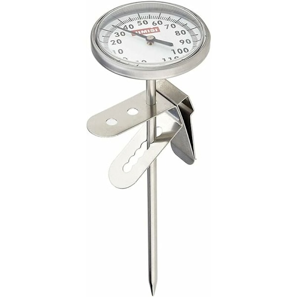 Rustfrit stål mælke termometer, kaffe termometer - 10 110°C, til madlavning, grill, mad, bøf, kalkun, slik, mælk, badevand (skive termometer (-