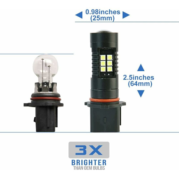 Drl 2-pak dagslys for Sko/da Yeti Pre-LCI 2010 2011 2012 2013 P13W 12277 SH23W XeChristmas hvitt Canbus LED dagslys