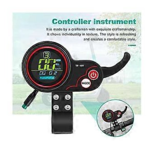 10-tums Elektrisk Scooter Switch Instrument Display Strålkastar Tillbehör Hipler Controller
