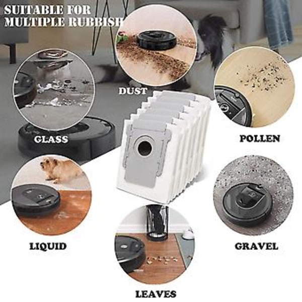 10 Ersättningspåsar för Roomba Irobot Roomba I7 I7+ / S9 / S9+ / I3/ I3+ / I4 Dammsugare, Dammpåse Extraktorhållare för Irobot Roomba Alla