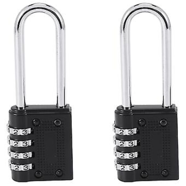 2-pack Utomhus Kombinationshänglås Lång Bygel 6,5cm Bygel Vattentät 4-siffrig Återställningsbar Co