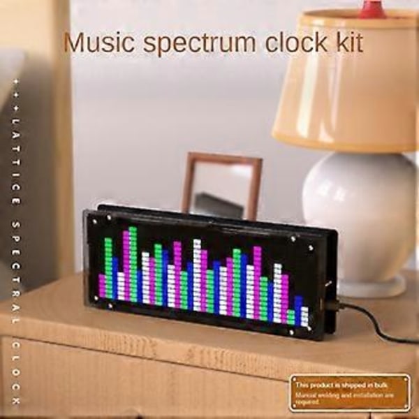 LED Musikspektrum Display DIY Kit 16X32 Rytmljus Klocka 8 Typer Spektrumläge SMD Lödningsdisplay Ljus, Vit