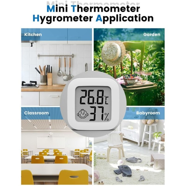 Mini højpræcision digitalt indendørs termometer hygrometer, temperaturmonitor og fugtighedsmåler, termo hygrometer komfortniveauindikator