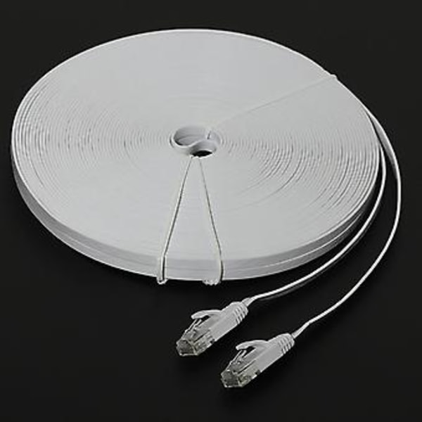 Cat 6 Ethernet-kabel 100 fot (30 meter) Flat Internett Lan Patch-ledninger, Cat6 High