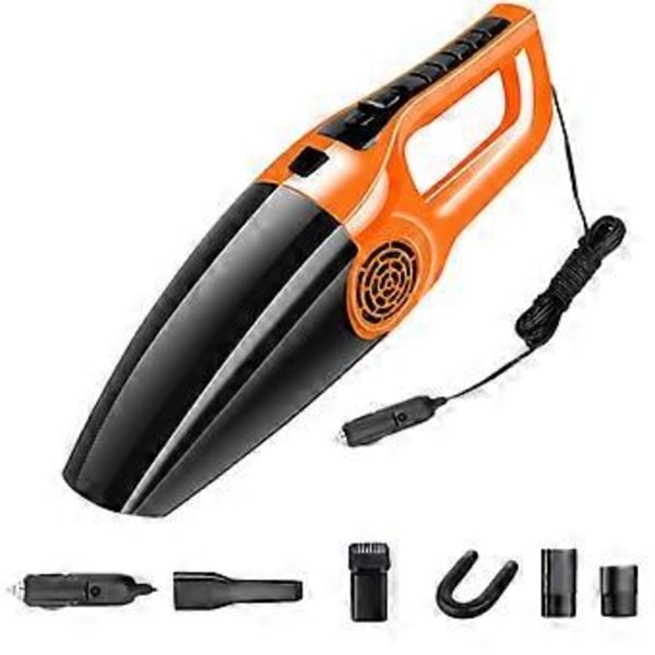 Mini 120W Bil Støvsuger 3600Mbar Sugekraft Våt & Tørr Bruk Håndholdt Bærbar Støvsuger Svart&Oransje