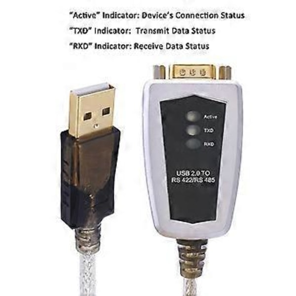 USB till RS422 RS485 Seriell Adapter Breakout Board LED-indikatorer RS-485 RS-422 Kabelkonverterare för Windows 10 8 7 XP för