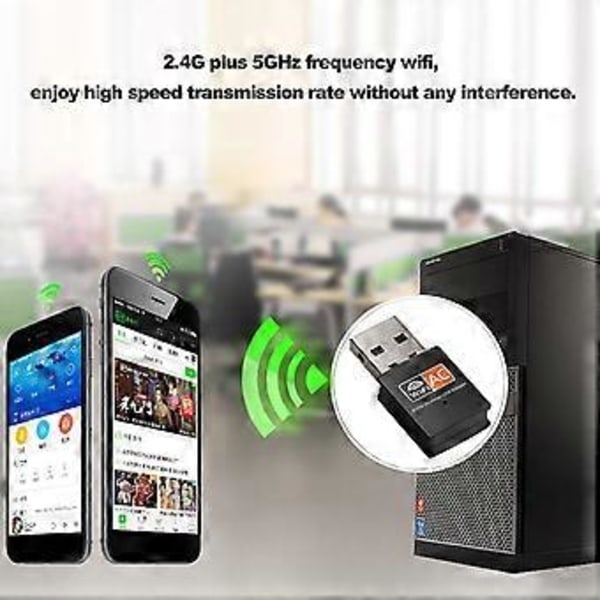 Kaksikanavainen 600 Mbps 2,4 GHz + 5 GHz USB langaton adapteri Wifi-antenni 802.11a/b/g/n/ac WiFi USB-adapteri MAC Windowsille, musta