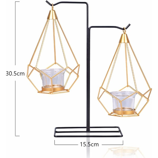 Ljusstakar Dekoration, Geometrisk Metall Ljusstake Smidesjärn Ljusstake Nordisk Stil Metall Tealight Hållare Geometrisk Metall Glas