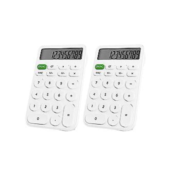 2 Pakke Basic Kalkulator, Lommeformat Mini Kalkulatorer, 12 Sifret Skrivebordskalkulator For, Sko