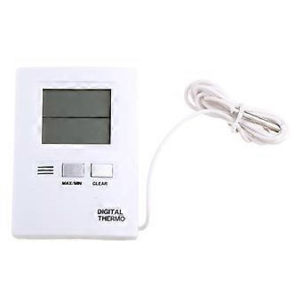 Vit Digital LCD Inomhus- och Utomhustermometer Temperaturmätare