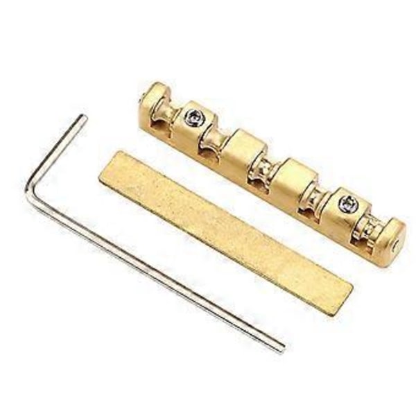 Elektrisk Gitarr Mässingssadel 42mm Höjdjusterbar Mässingsrullsadel Gitarrsadel 6-strängad Elektrisk Gitarr Ersättningsdelar