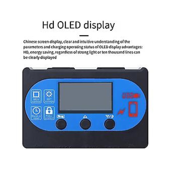 Solar 30a Aurinkosähkösäädin Pwm Charr Lcd-näyttö Kaksois-Usb Aurinkosähkö