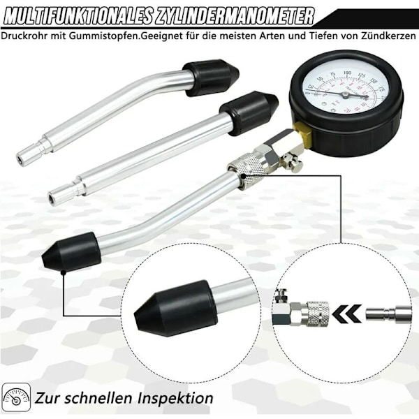 Automobil Kompressionstester Motorcykel Auto Gauge Test kit Kompressionsmåler