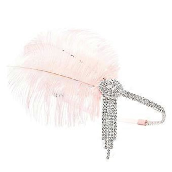 Flapper Pannebånd Dame 1920-talls Hodeplagg Great Gatsby Inspirert Fjærpannebånd Cocktailparty Rhinestone Hårtilbehør