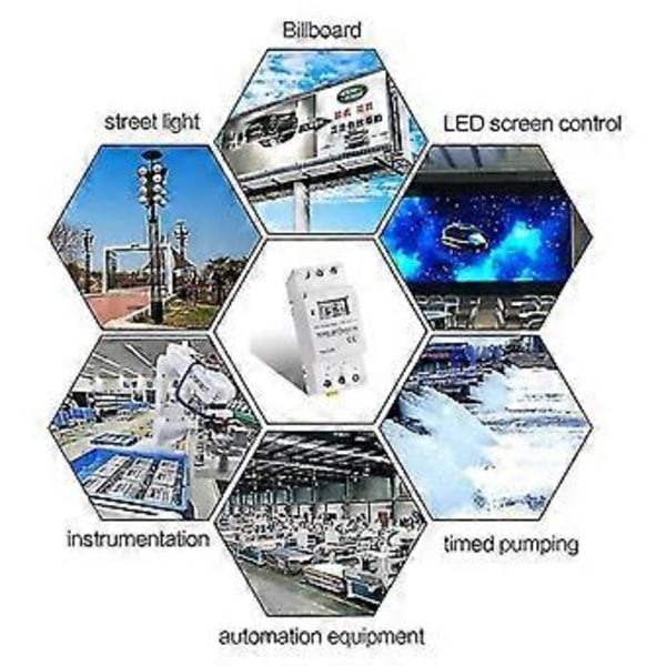 Tm616w-2 30a 220v Elektroninen Viikoittainen Ohjelmoitava Digitaalinen Aikakytkin Rele Ajastin Ohjaus Ajastin Din