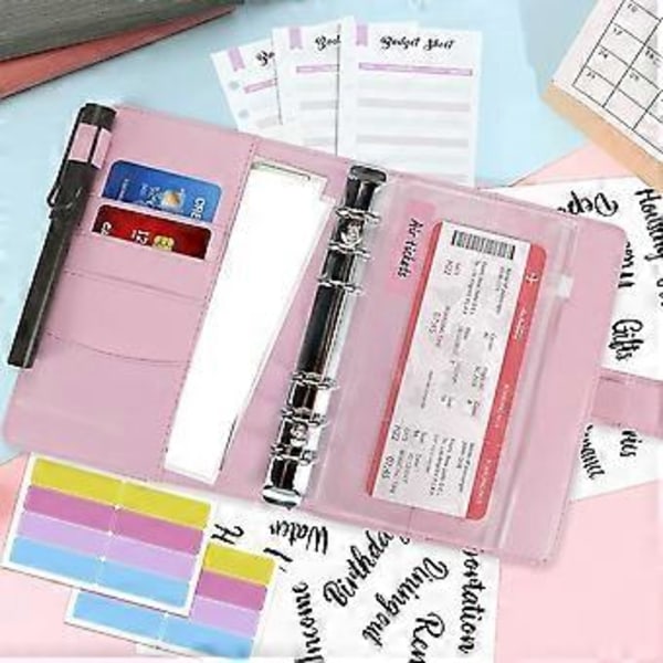 Budget Binder Set - Budgetpärm med kontantkuvert, kontantorganisatör pengar sparande pärm kontantkuvert för budgetering B