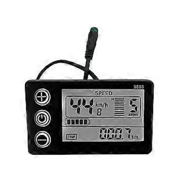 LCD-S866 Elektrisk Cykel LCD Display Mätare 24V 36V 48V E-cykel Kontrollpanel Med Vattentät Kontakt Ebik