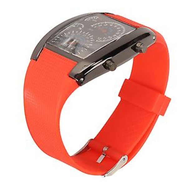 LED Racing Dashboard Klocka: Klassisk Digital Design med Justerbart Rött Armband för Starka Uttryck