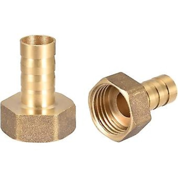 Messing Slangeforskruning, 12mm Barb G1/2 Hun Gevind Rør Adapter, 2 stk